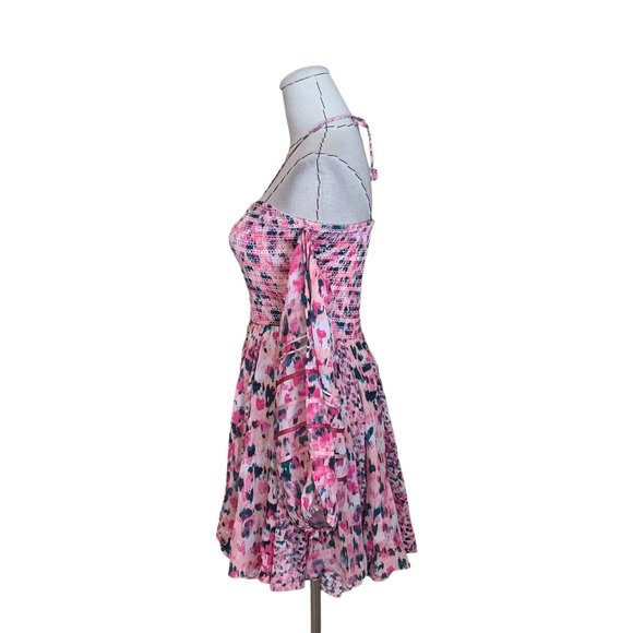 Free People Rococo Sand Mimi Pink Off Shoulder Mini Dress sz XS - Picture 11 of 13